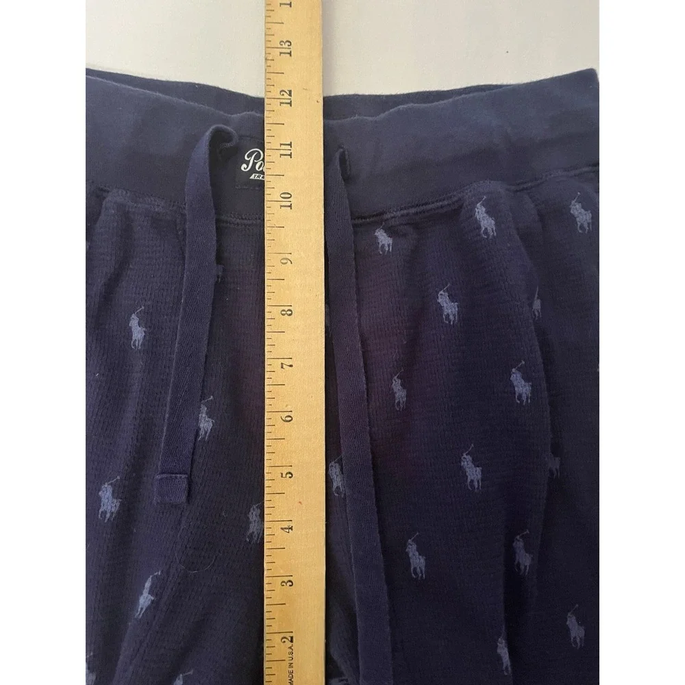 Polo Ralph Lauren All Over Print Sleepwear Pants Men's Medium Navy Blue Tapered